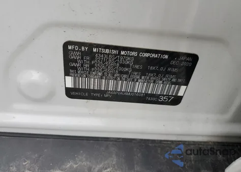 2021 Mitsubishi Outlander Sport Se z USA, uszkodzony, nr VIN JA4APVAU6MU016081